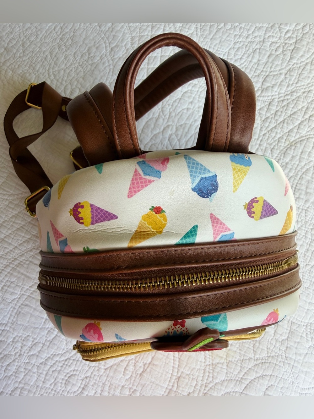 Disney Loungefly Princess Ice Cream Cones Mini Backpack Sprinkles Waffle Cone - Picture 11 of 16